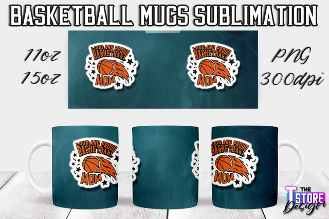 Basketball Mug Sublimation | 11 oz 15 oz Mug | PNG File | Sport Design Sublimation The T Store Design 