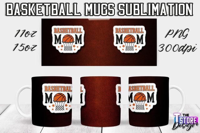 Basketball Mug Sublimation | 11 oz 15 oz Mug | PNG File | Sport Design Sublimation The T Store Design 