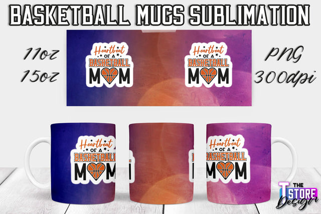 Basketball Mug Sublimation | 11 oz 15 oz Mug | PNG File | Sport Design Sublimation The T Store Design 