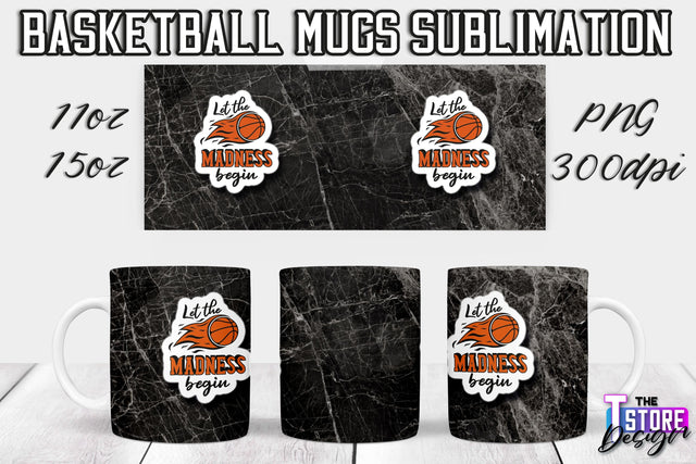 Basketball Mug Sublimation | 11 oz 15 oz Mug | PNG File | Sport Design Sublimation The T Store Design 