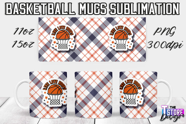 Basketball Mug Sublimation | 11 oz 15 oz Mug | PNG File | Sport Design Sublimation The T Store Design 