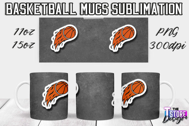 Basketball Mug Sublimation | 11 oz 15 oz Mug | PNG File | Sport Design Sublimation The T Store Design 