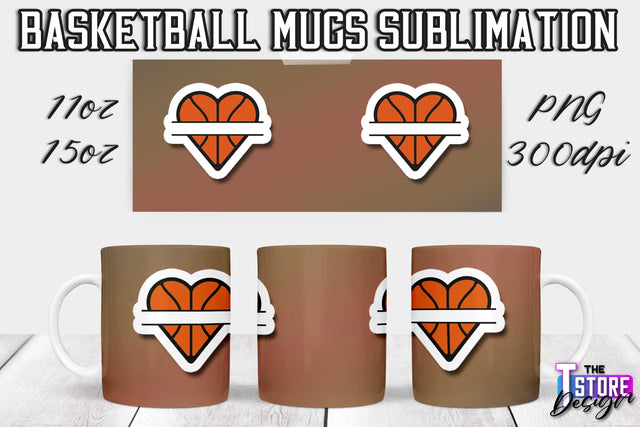 Basketball Mug Sublimation | 11 oz 15 oz Mug | PNG File | Sport Design Sublimation The T Store Design 