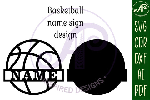 Basketball Name sign svg laser cut template, wall art SVG APInspireddesigns 