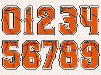 Basketball Numbers SVG File, Custom Basketball Numbers SVG for Cricut Silhouette, Sport Svg SVG DesignDestine 
