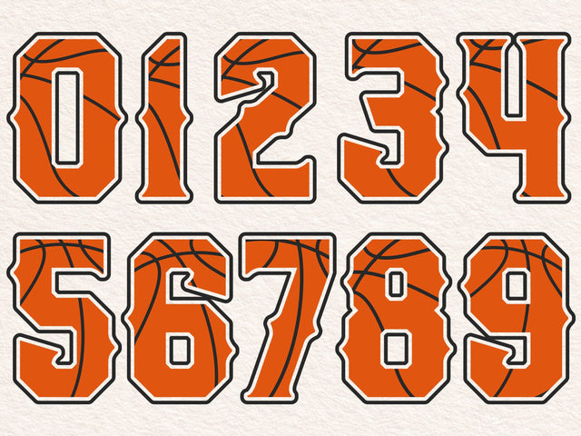 Basketball Numbers SVG File, Custom Basketball Numbers SVG for Cricut Silhouette, Sport Svg SVG DesignDestine 