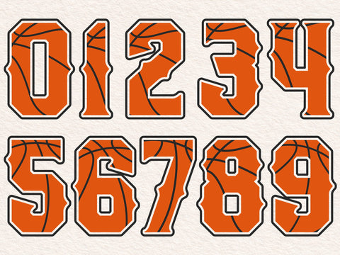 Basketball Numbers SVG File, Custom Basketball Numbers SVG for Cricut Silhouette, Sport Svg SVG DesignDestine 