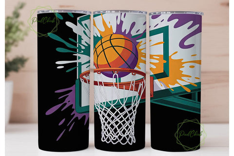 Basketball Paint Splatter 20oz Tumbler Sublimation PixelChick 