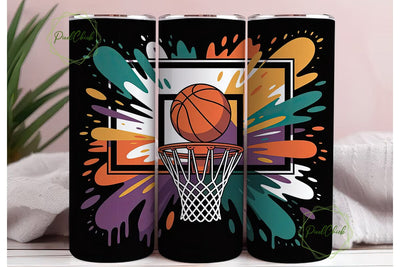 Basketball Paint Splatter 20oz Tumbler Sublimation PixelChick 