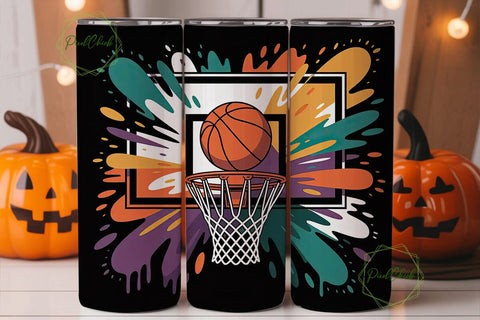 Basketball Paint Splatter 20oz Tumbler Sublimation PixelChick 