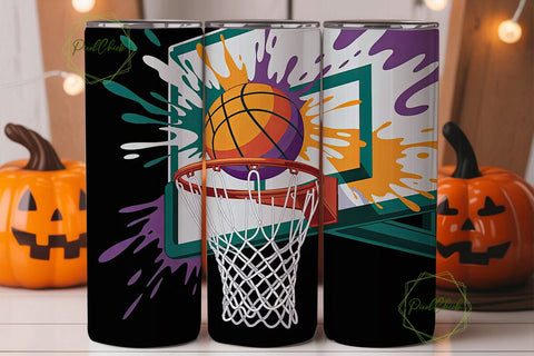 Basketball Paint Splatter 20oz Tumbler Sublimation PixelChick 