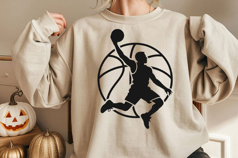 Basketball Player Ball Contour, Svg, Dxf, Eps Vector Files for Silhouette SVG DesignDestine 