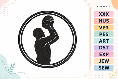 Basketball Player Silhouette Embroidery Design | Sports Athlete Logo Embroidery/Applique DESIGNS sg embroidery 