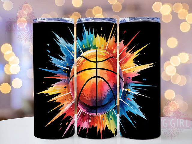 Basketball Player Sports 20oz Tumbler, Sports Wrap, 20oz Sublimation Wrap, Game Day Cup, Athlete Gift, Hoop Lover Design, Trendy Basketball Art Sublimation SvggirlplusArt 