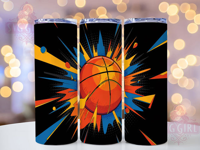 Basketball Player Sports 20oz Tumbler, Sports Wrap, 20oz Sublimation Wrap, Game Day Cup, Athlete Gift, Hoop Lover Design, Trendy Basketball Art Sublimation SvggirlplusArt 