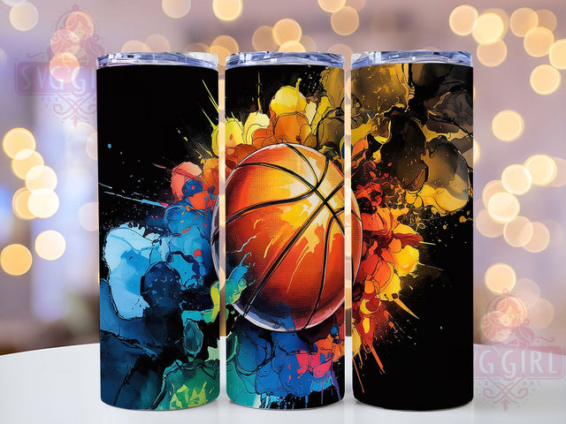 Basketball Player Sports 20oz Tumbler, Sports Wrap, 20oz Sublimation Wrap, Game Day Cup, Athlete Gift, Hoop Lover Design, Trendy Basketball Art Sublimation SvggirlplusArt 
