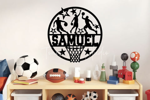 Basketball Round Name Sign SVG Laser Cut SVG TonisArtStudio 
