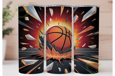 Basketball Shatter 20oz Tumbler Wrap Sublimation PixelChick 