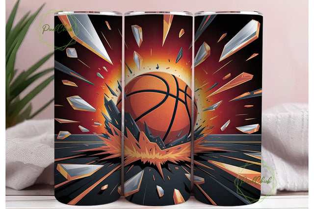 Basketball Shatter 20oz Tumbler Wrap Sublimation PixelChick 