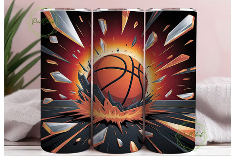 Basketball Shatter 20oz Tumbler Wrap Sublimation PixelChick 