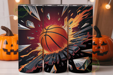 Basketball Shatter 20oz Tumbler Wrap Sublimation PixelChick 