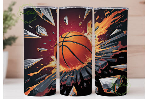 Basketball Shatter 20oz Tumbler Wrap Sublimation PixelChick 
