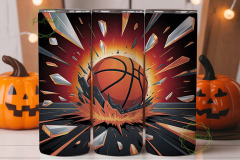 Basketball Shatter 20oz Tumbler Wrap Sublimation PixelChick 