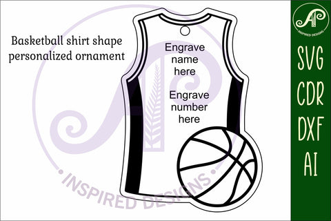 Basketball shirt Christmas Ornament SVG laser cut SVG APInspireddesigns 