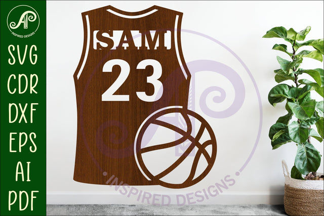 Basketball shirt name sign svg laser cut file SVG APInspireddesigns 