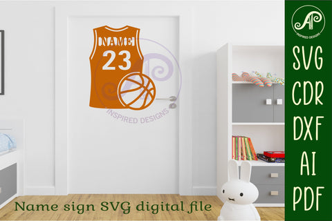 Basketball shirt name sign svg laser cut file SVG APInspireddesigns 