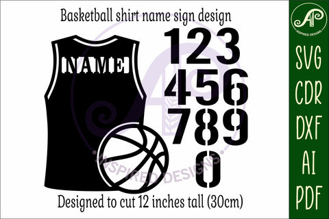 Basketball shirt name sign svg laser cut file SVG APInspireddesigns 
