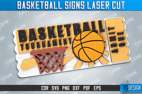 Basketball Sign Bundle | Sports Sign | Gift Idea | Laser Cut Wooden Shape | Basketball Shape | CNC File SVG Fly Design 