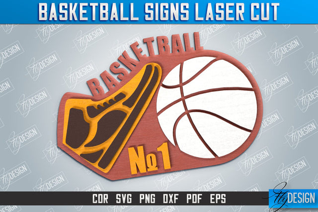 Basketball Sign | Sports Sign | Gift Idea | Laser Cut Wooden Shape | Basketball Shape | CNC File SVG Fly Design 