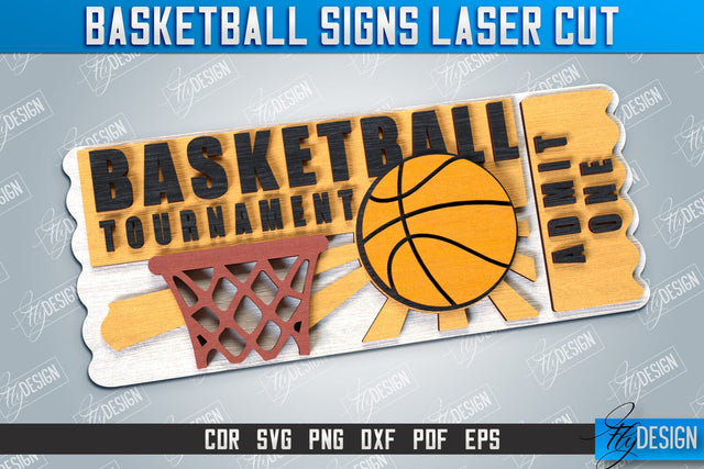 Basketball Sign | Sports Sign | Gift Idea | Laser Cut Wooden Shape | Basketball Shape | CNC File SVG Fly Design 
