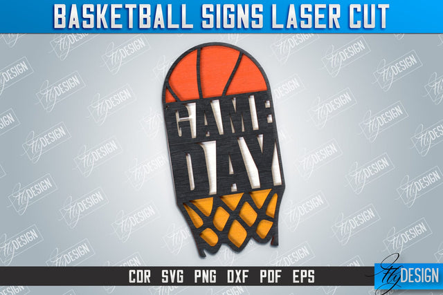 Basketball Sign | Sports Sign | Gift Idea | Laser Cut Wooden Shape | Basketball Shape | CNC File SVG Fly Design 
