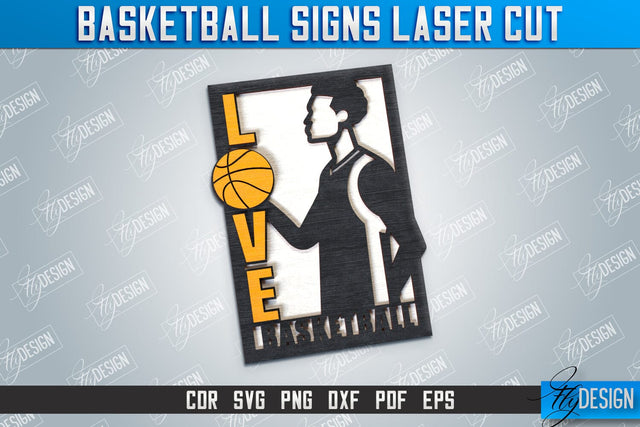 Basketball Sign | Sports Sign | Gift Idea | Laser Cut Wooden Shape | Basketball Shape | CNC File SVG Fly Design 