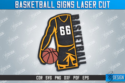Basketball Sign | Sports Sign | Gift Idea | Laser Cut Wooden Shape | Basketball Shape | CNC File SVG Fly Design 