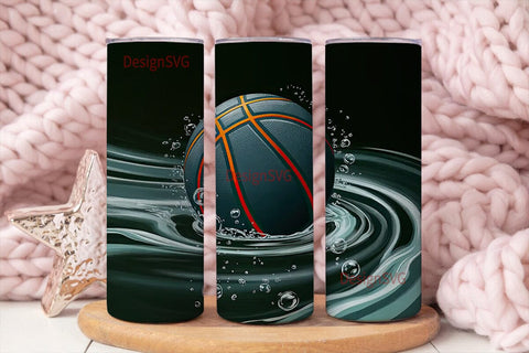 Basketball Splash 20oz Tumbler Wrap Sublimation DesignSVG 