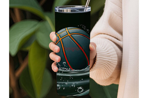 Basketball Splash 20oz Tumbler Wrap Sublimation DesignSVG 