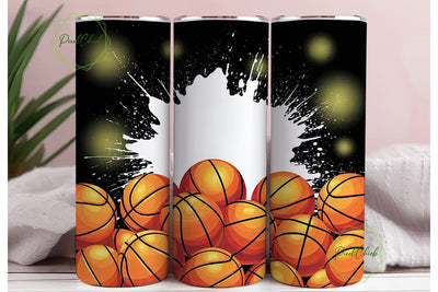Basketball Splash 20oz Tumbler Wrap Sublimation PixelChick 