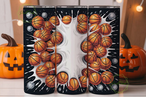 Basketball Splash 20oz Tumbler Wrap Sublimation PixelChick 