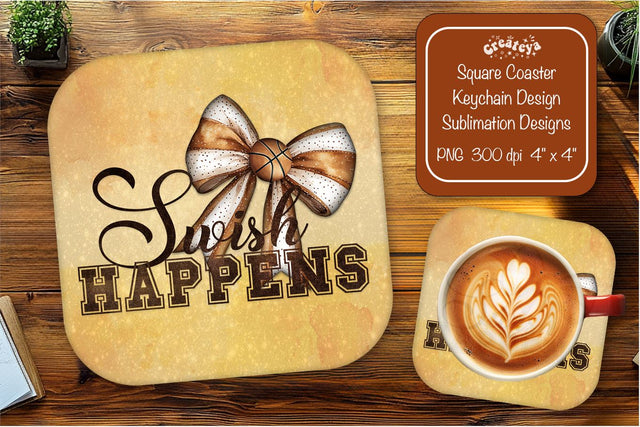 Basketball Square coaster png sublimation Basketball quote designs Square coaster Sublimation Createya Design 