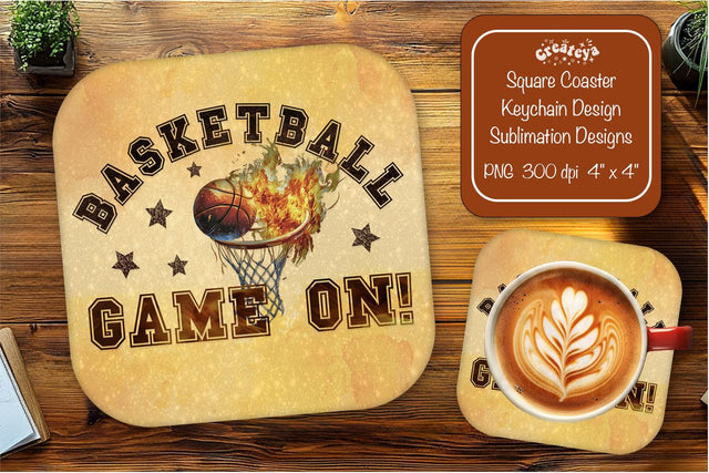 Basketball Square coaster png sublimation Basketball Quote designs Square coaster Sublimation Createya Design 