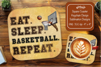 Basketball Square coaster png sublimation Basketball quote designs Square coaster Sublimation Createya Design 