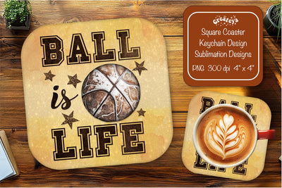 Basketball Square coaster png sublimation Basketball quote designs Square coaster Sublimation Createya Design 