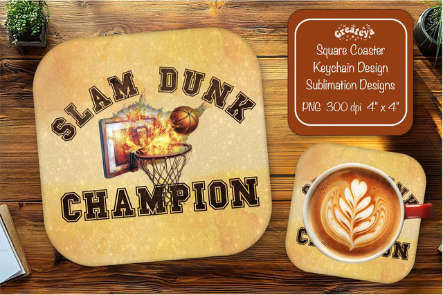 Basketball Square coaster png sublimation Basketball quote designs Square coaster Sublimation Createya Design 