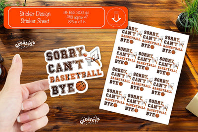 Basketball Stickers PNG printable stickers Print and cut stickers png Sublimation Createya Design 