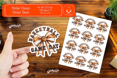 Basketball Stickers PNG printable stickers Print and cut stickers png Sublimation Createya Design 