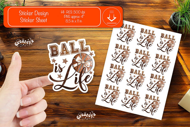 Basketball Stickers PNG printable stickers Print and cut stickers png Sublimation Createya Design 