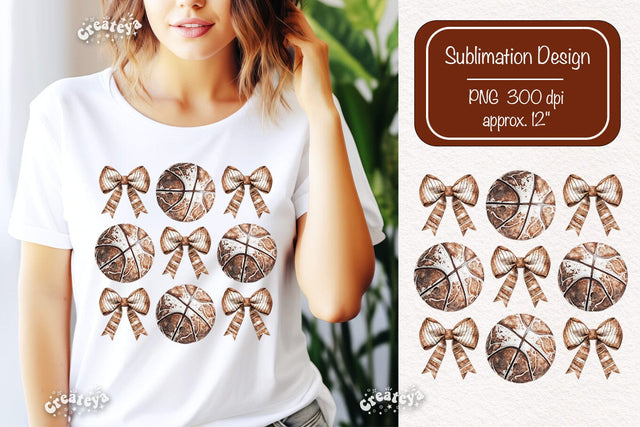 Basketball sublimation t-shirt design Basketball Bow png clipart Sublimation Createya Design 